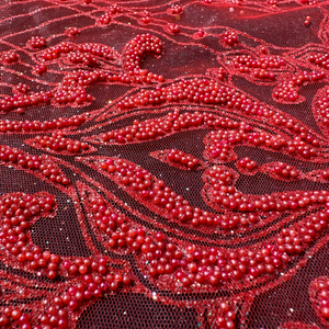 Trung Quốc bán buôn màu váy cưới long lanh pha lê sequin vải lưới hạt buổi tối ăn mặc ren vải - Product Image 1