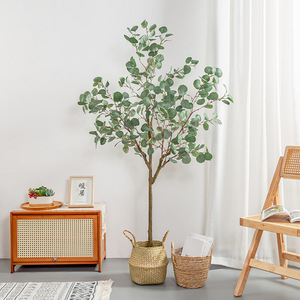 Árbol de eucalipto falso de 5 pies en maceta, planta de eucalipto, hojas de dólar plateado, árboles de seda, árbol Artificial para oficina en casa - Product Image 2