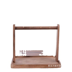 Solid wood key holder, storage ornament, entryway <b>desktop</b> <b>shelf</b>, jewelry hook, key tray ornament. - Product Image 2