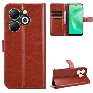 Jmax Sang Trọng Điên Ngựa PU Da Lật Điện Thoại Trường Hợp Ví Chống Sốc Điện Thoại Di Động Trường Hợp Đối Với Infinix Thông Minh 5 6 7 8 Pro Cộng Với - Product Image 5