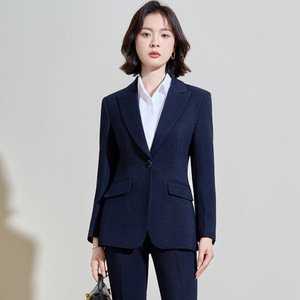Women's Apricot Suit Set Three Quarter Sleeve Polyester Worsted Anti-Wrinkle Elegant Autumn Formal Wear - Product Image 2
