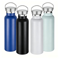 Bouteille d'eau isotherme à petite ouverture en acier inoxydable avec couvercle, gourde thermos écologique réutilisable pour le sport et l'école