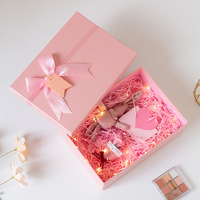 Scatola Regalo di Lusso con Coperchio a Conchiglia, Finitura Lucida, Design con Goffratura e Glitter per Anelli e Ciondoli