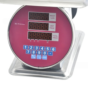 Balance électronique à plateforme plate Veidt 60 kg pour légumes et fruits, affichage LED double face, acier inoxydable 14192-4036F - Product Image 4