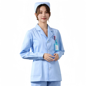 Women's White Frosted Nurse <b>Uniforms</b> for <b>Hospitals</b> Beauty Salons Breathable Fabric Custom Logo OEM Service S-3XL Sizes - Product Image 6