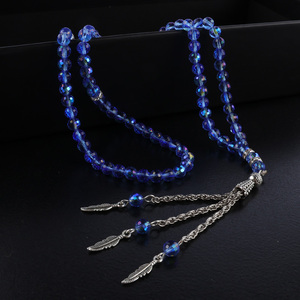Chaîne de chapelet bon marché en gros disponible 6mm 99pcs <span class=keywords><strong>collier</strong></span> de chapelet musulman en cristal de couleur - Product Image 4