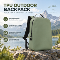 Sac à dos d'extérieur imperméable en TPU pour ordinateur portable avec bretelles rembourrées et organisateur multi-poches pour la randonnée et les trajets quotidiens