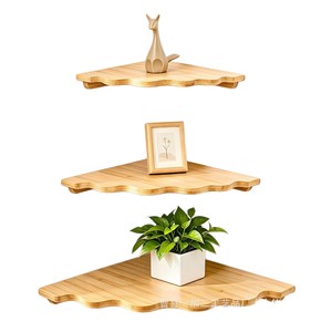 Wooden Corner <b>Shelf</b> Solid Wood Wall Mounted Tiered Storage <b>Rack</b> For Home Decor And Organization - Product Image 5