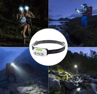 Mini lampe frontale de course à LED 500 Lumen, étanche anti-pluie, interrupteur avec capteur de batterie intégré