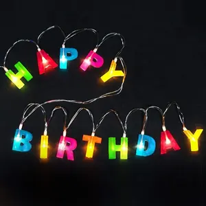 Other Holiday Home Birthday Decorations Lighting Indoor AA Battery Operate Mini Colorful 13 Warm White String Led Letters Lights