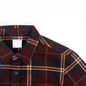 Camicie da <span class=keywords><strong>uomo</strong></span> eleganti a maniche lunghe in flanella tinta in filo, taglie forti, casual, personalizzate, all'ingrosso, per l'autunno - Product Image 3