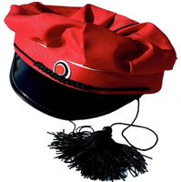 Chapeau de remise de diplôme norvégien personnalisé Russehue rouge avec long pompon, casquette traditionnelle à visière pour lycéen