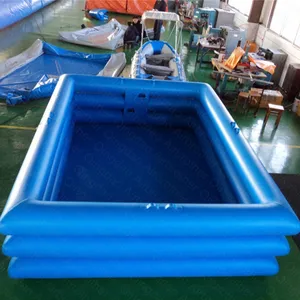 Plastic Inklapbare Opblaasbare Rechthoekig Water Zwembad Voor Kinderen