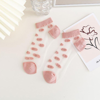 Chaussettes en Soie Élastiquée de Haute Qualité, en Coton, à Motif Côtelé, Chaussettes d'Été pour Femmes, Chaussettes en Dentelle