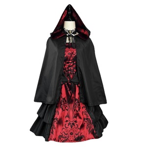 European Style Court Dress Plus Size Red Black Gothic Cosplay Costume For Halloween Drama Role Playing - Product Image 5