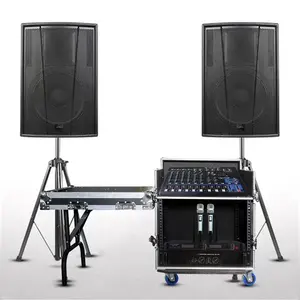 Hot bán duy nhất 15 inch chuyên nghiệp hệ thống âm thanh không dây <span class=keywords><strong>Microphone</strong></span> hiệu suất sân khấu 15 inch công suất cao thụ động loa - Product Image 1