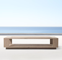 Nouveau design de mobilier d'extérieur moderne et luxueux en bois de teck, table basse rectangulaire