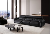 Canapé électrique trois places réglable au design moderne et confortable en similicuir pour salon et salle familiale