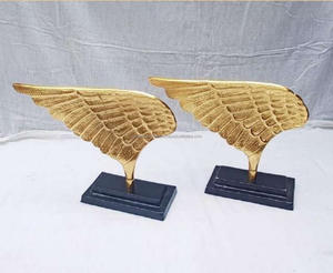 Elegante objeto de mesa con forma de corteza chapada en Color dorado, Base recubierta de Metal negro, perfecta para decoración del hogar y exhibición en la sala de estar - Product Image 2