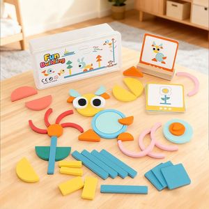 Juguete Educativo Matemático Gráfico Creativo DIY: Figuras y Formas, Geoboard de Madera con Tarjetas de Patrones - Product Image 1