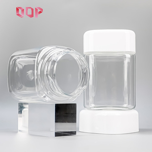 Food Grade Clear <b>Square</b> PET <b>Plastic</b> Jar With White Screw Lid Honey Candy Dry Fruit Storage <b>Container</b> Empty Edible Packaging - Product Image 3