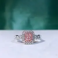Shangjie anéis quadrados para mulheres, oem, anéis quadrados, joia banhada a ouro, rosa, diamante, anéis de casamento, noivado para meninas