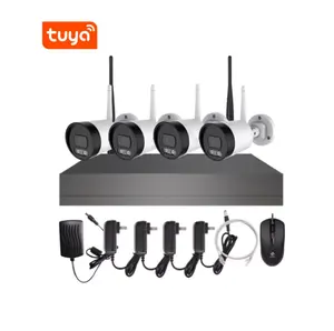 8CH 4 ch Tuya Wifi Camera Kit AI Human Detection home alarm system cctv camera full hd kit wireless security camera 4k