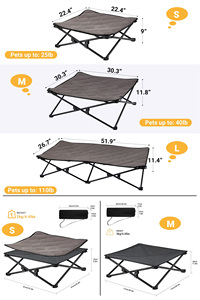 Lit pour animaux de compagnie surélevé pliable et portable, lit pour petit chien, respirant et lavable, lit pliant pour chien, lit de camping pour les voyages en plein air - Product Image 3