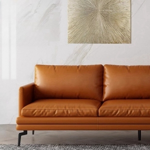 Ensemble de canapés en cuir européens modernes, luxe léger, en forme de L, avec chaise longue en tissu pour salon, meubles en bois - Product Image 5