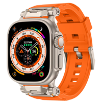Bracelet de montre en silicone liquide avancé avec connecteur métallique pour Apple Watch Ultra 3/2/1 49 mm, bracelet sport Pioneer S11 44 mm 45 mm 46 mm