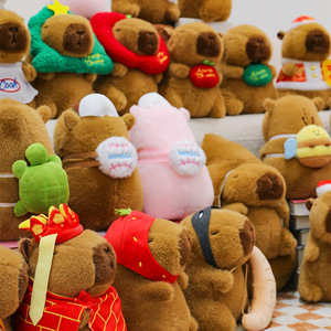 DHF Set de Peluches de Capibara de 8 Pulgadas, Lindos Animales de Peluche de Dibujos Animados con Varios Atuendos, Muñecos para Máquinas de Garras, Regalos al por Mayor - Product Image 2