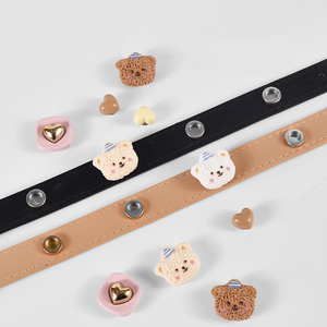 Kalung Leher Hewan Peliharaan Lucu Berbentuk Beruang, DIY Buatan Tangan dari Kulit PU, Ukuran Dapat Disesuaikan, Penutup Gesper Kartun, Cocok untuk Semua Musim - Product Image 3