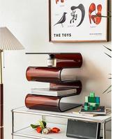 Table basse acrylique transparente canapé Table d'appoint décorative en forme de S étagère à magazines meubles en plexiglas acrylique