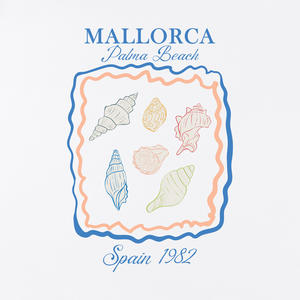 Camiseta Mallorca Palma Beach Blanca 100% Algodón Manga Corta Jersey Transpirable para Hombre Q92 - Product Image 5