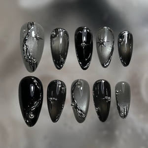 <span class=keywords><strong>Uñas</strong></span> postizas de máquina de estilo dulce y fresco, efecto ojo de gato 3D, sombra de mariposa lunada, frías y transparentes, estilo estrella-luna, semimanual, venta al por mayor a bajo precio - Product Image 6