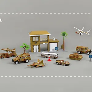 Seri Mainan Pasukan Khusus, Set Mainan Tentara Sentinel Basis Militer dengan Mainan Truk Mobil Patroli