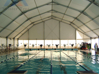 Tente imperméable en PVC blanc tente de sport rentable pour basket-ball natation 8m 9m chapiteaux de mariage en plein air 20m