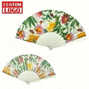 Éventails pliants japonais et chinois vintage, personnalisés avec logo imprimé, promotionnels, grands, en bambou - Product Image 5