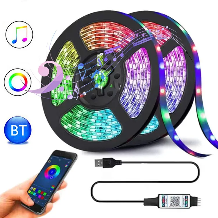 Dc5v 12V 24V 5050 SMD cá nhân địa chỉ LED Strip 30/60/144 LED Pixel Strip cho phòng Đảng trang trí TV đèn nền