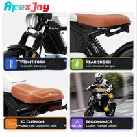 Moto électrique longue portée Apexjoy TROMOX-M03Q, autonomie de 70 km, 1200W, 48V30Ah, 49 km/h, contrôle par application, GPS, antivol, fabriqué en Chine