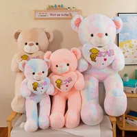 Muñeca de oso de dibujos animados, muñeco de trapo de peluche supersuave para regalo de aniversario, regalo de cumpleaños o abrazo de amor, venta al por mayor disponible
