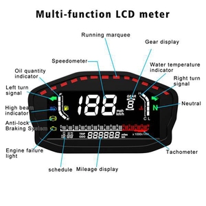 Motorcycle Tachometer Motorbike Digital Speedometer LCD Odometer Indicator Motocross <strong>Water</strong> <strong>Temperature</strong> ATV Meter ABS Fuel <strong>Gauge</strong> - Product Image 6