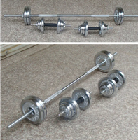 Set de Mancuernas Ajustables de Combinación con Peso Libre Cromado para Gimnasio