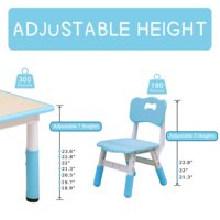 Ensemble Table et Chaises pour Enfants Réglable en Hauteur, Bureau pour Tout-Petits avec Sièges, Table et Chaises d'Étude Scolaire, Table de Maternelle