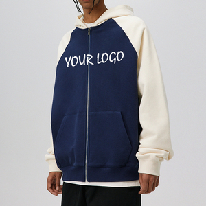 เสื้อฮู้ดซิปแบบสวมใส่ได้ทุกวัน สไตล์สตรีทแวร์ สำหรับฤดูใบไม้ผลิและฤดูใบไม้ร่วง แขนเสื้อแบบปกติ สีสันเข้ากัน พร้อมพิมพ์โลโก้ตัวอักษรตามสั่ง สำหรับผู้ชาย - Product Image 3