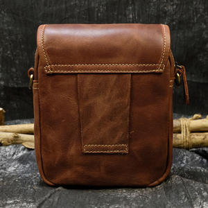 Bolso de Cintura para Hombre de Cuero Genuino Crazy Horse Vintage, Bolso Bandolera Multiusos para Exteriores con Cierre de Hebilla para Viajes de Ocio - Product Image 3