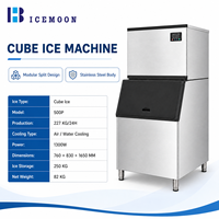 Machine à glaçons modulaire pour les chaînes de cafés et de salons de thé, avec production de glaçons en cubes, diagnostic automatique et alerte de manque d'eau