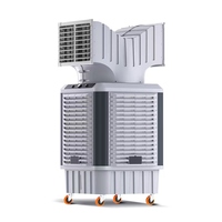 BARU TIBA 360 °   Pendingin Udara Evaporatif Industri Rotasi Berpaten 4 Sisi Sarang Lebah Pendingin Udara Evaporatif Industri 750W