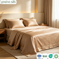 Parure de lit de luxe en soie de mûrier 100% sur mesure, anti-âge, qualité 6A, 19/22/25 Momme, pour hôtels (drap, housse de couette)