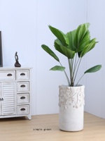 Pot Bunga Semen Gaya Wabi-Sabi Nordik, Model Lantai, Diameter Besar, Desain Bernapas, untuk Tanaman Hijau dan Bunga di Ruang Tamu